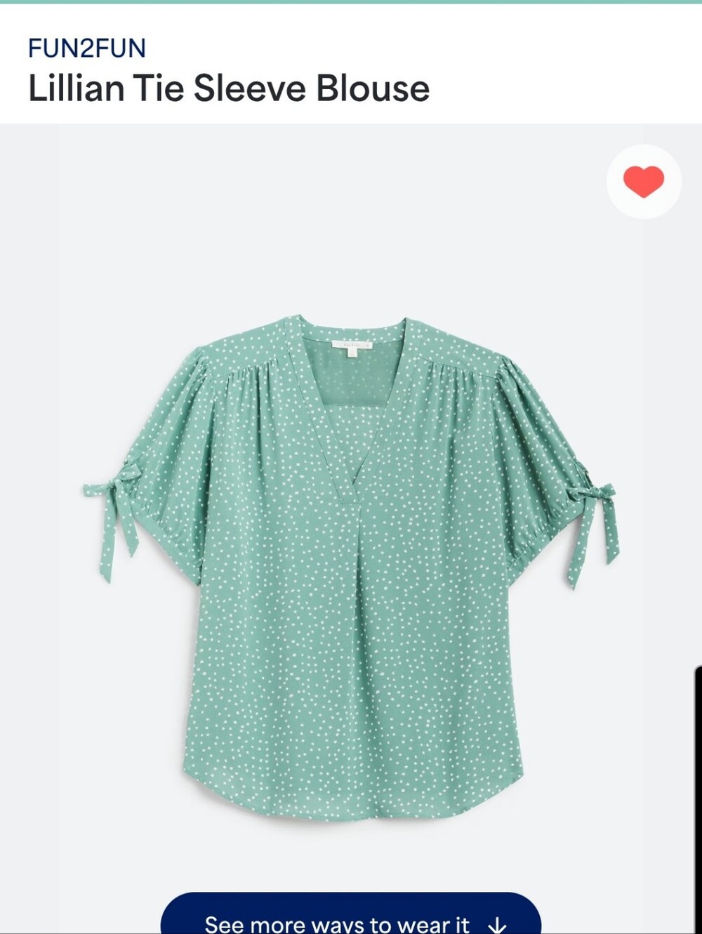 V-Neck Dot Blouse - Mint Green